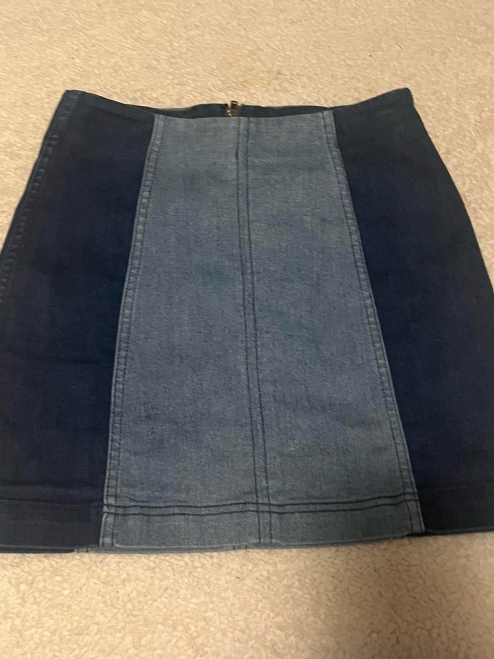 FP Women’s Two-Tone Denim Panel Mini Skirt - Blue